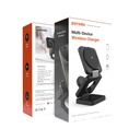 Porodo Cable Charger Adapter 3In1 Magsafe Wireless Foldable Fast Charger Black [PD-3N1MWFC-BK]