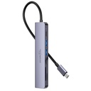 Porodo Wall Charger & Adapter Porodo Porodo Blue 7in1 Hub HDMI 2XUSB-A 2XUSB-C SD Micro SD Black [PB-71HBC-BK]