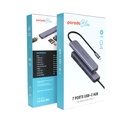 Porodo Wall Charger & Adapter Porodo Porodo Blue 7in1 Hub HDMI 2XUSB-A 2XUSB-C  5Gbps Data Transmission Black [PB-71HBC-BK]