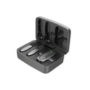 Porodo Dual Connector Lavalier Microphone Dual Mic with Charging Case- Black