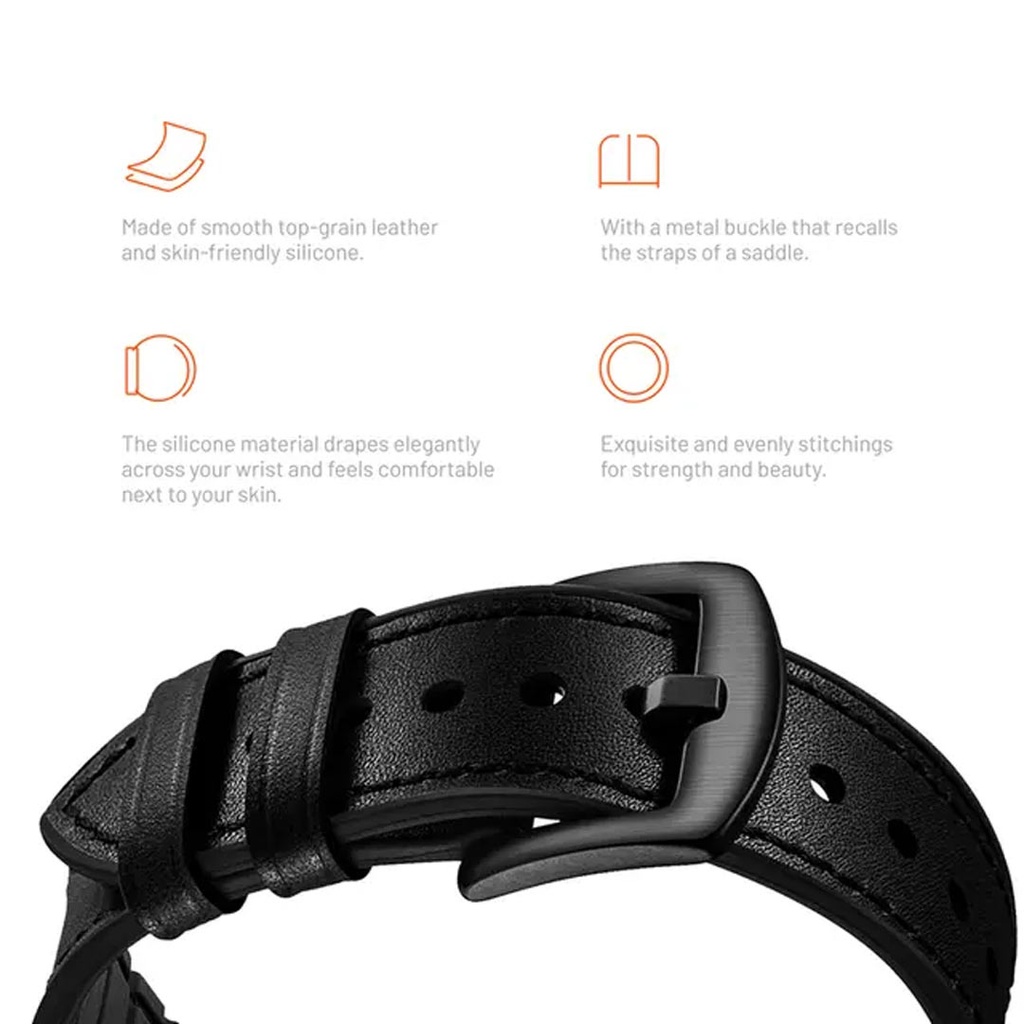Porodo iGuard by Porodo Leather + Silicone Watch Band for Apple Watch 44mm / 45mm