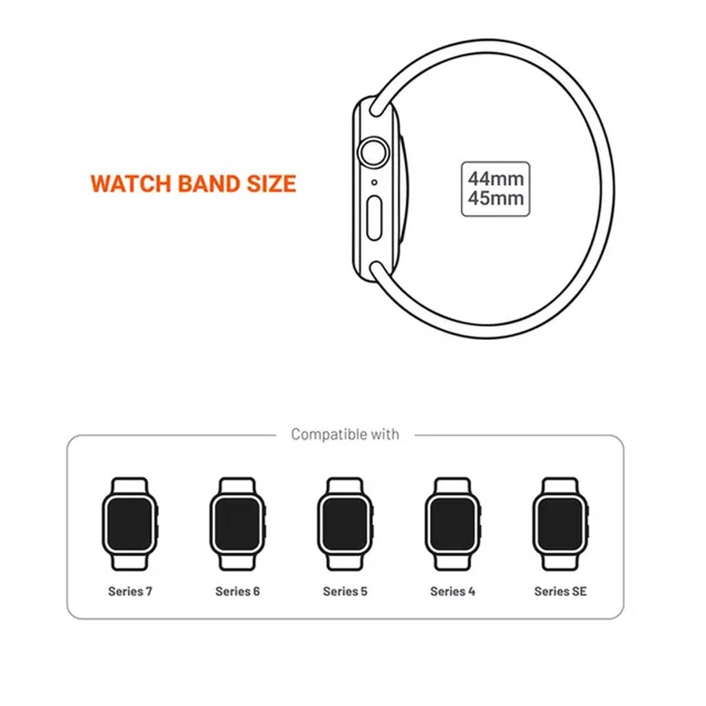 Porodo iGuard Leather Loop Watch Band For Apple Watch 42/44/45mm