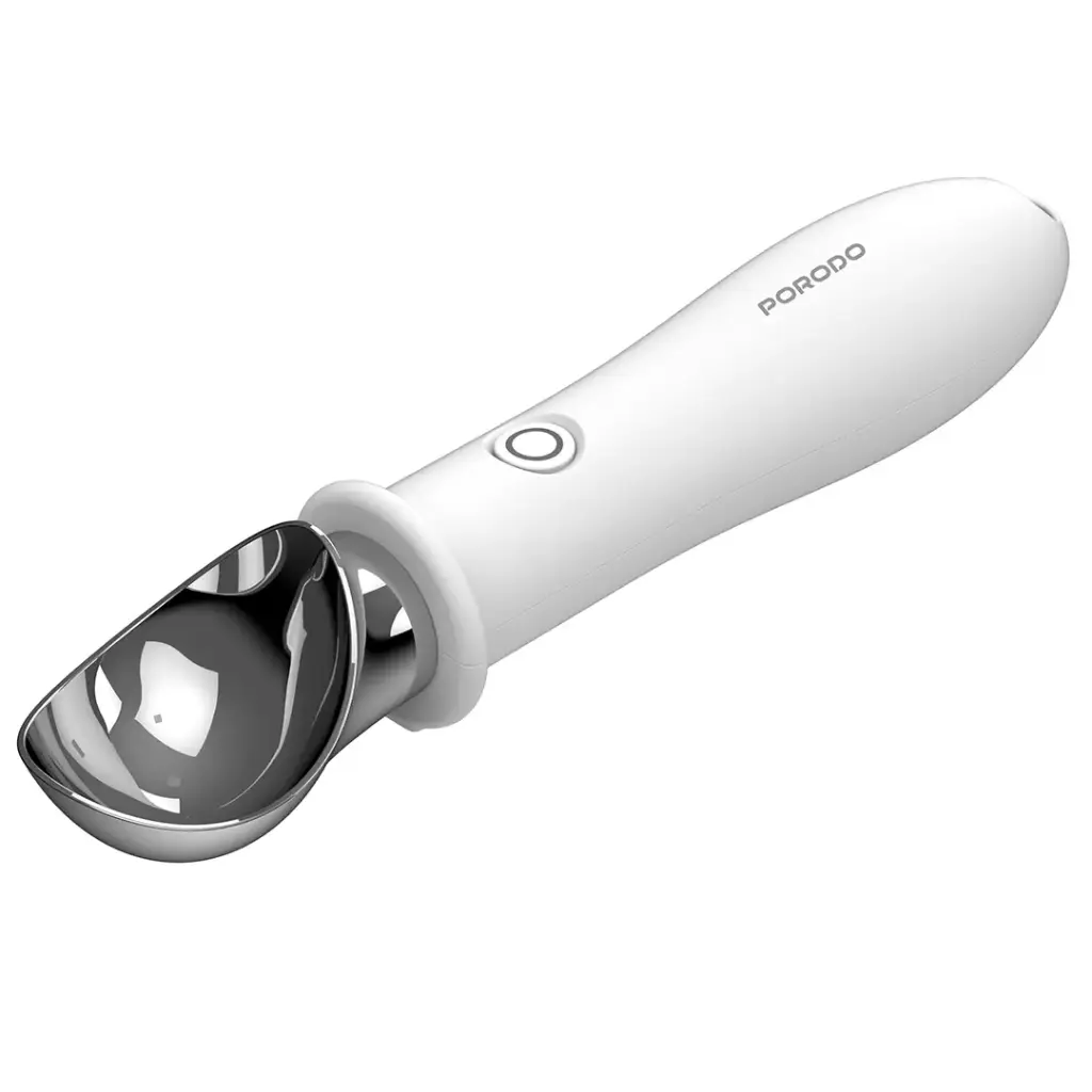 Porodo Lifestyle Rechargeable Heated Ice-Cream Scoop with Safety Switch Lock - White4.webp