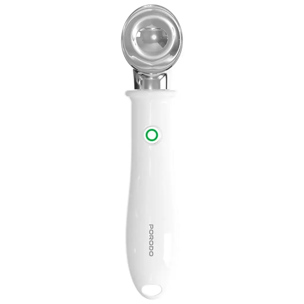 Porodo Lifestyle Rechargeable Heated Ice-Cream Scoop with Safety Switch Lock - White5.webp