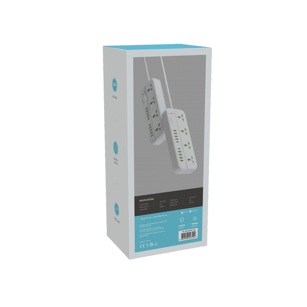 Porodo Blue 4 Universal Sockets