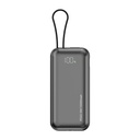Porodo 10000mAh Powerbank Dual Built-In Cables Fast Charging - Black