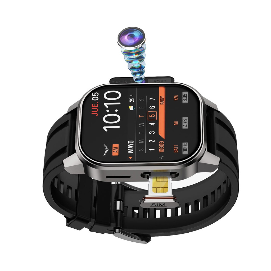 Porodo Spectre 4G Cellular & Video Smart Watch - Black