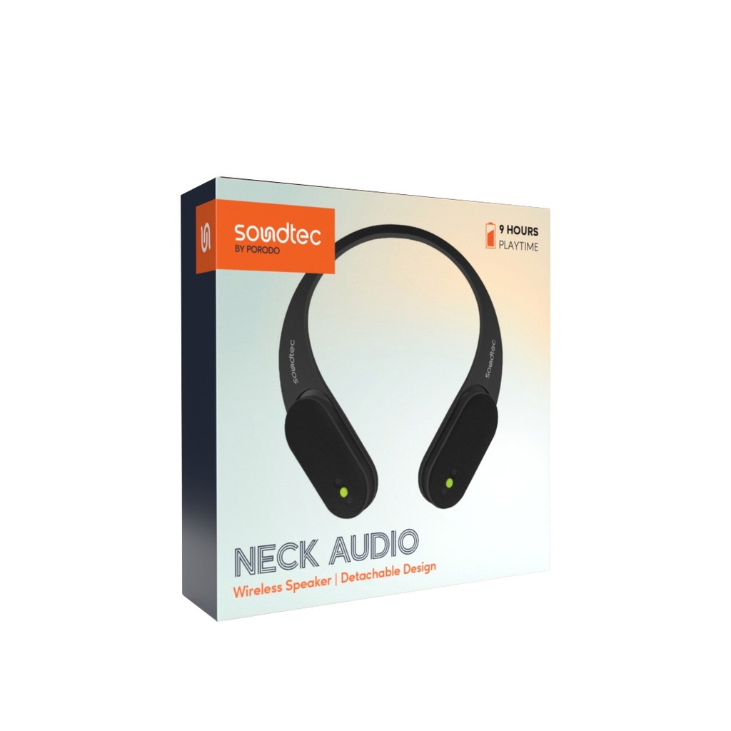 Porodo Soundtec Neck Audio Wireless Speaker And Detachable Design - Black