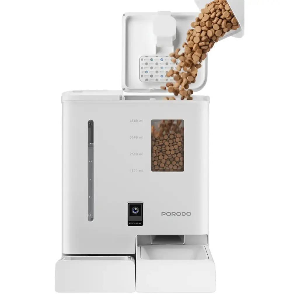 Porodo Petmate Automatic Pet Feeder with Wi-Fi, Camera & App Control - White4.webp
