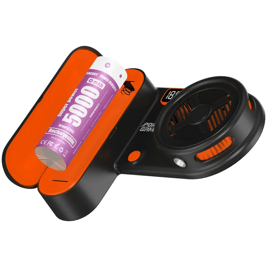 Porodo Gaming Arcticchill Magnetic Phone Cooler With Ultra-Quiet Fan - Black-Orange3.webp