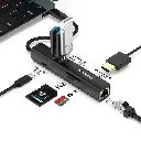 Porodo 8-In-1 Multi-Port USB Hub With 5Gbps Transfer Speed - Black2.webp