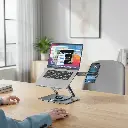 Porodo Foldable 360° Dual-Use Laptop Stand with MagSafe Phone Holder - Gray5.webp
