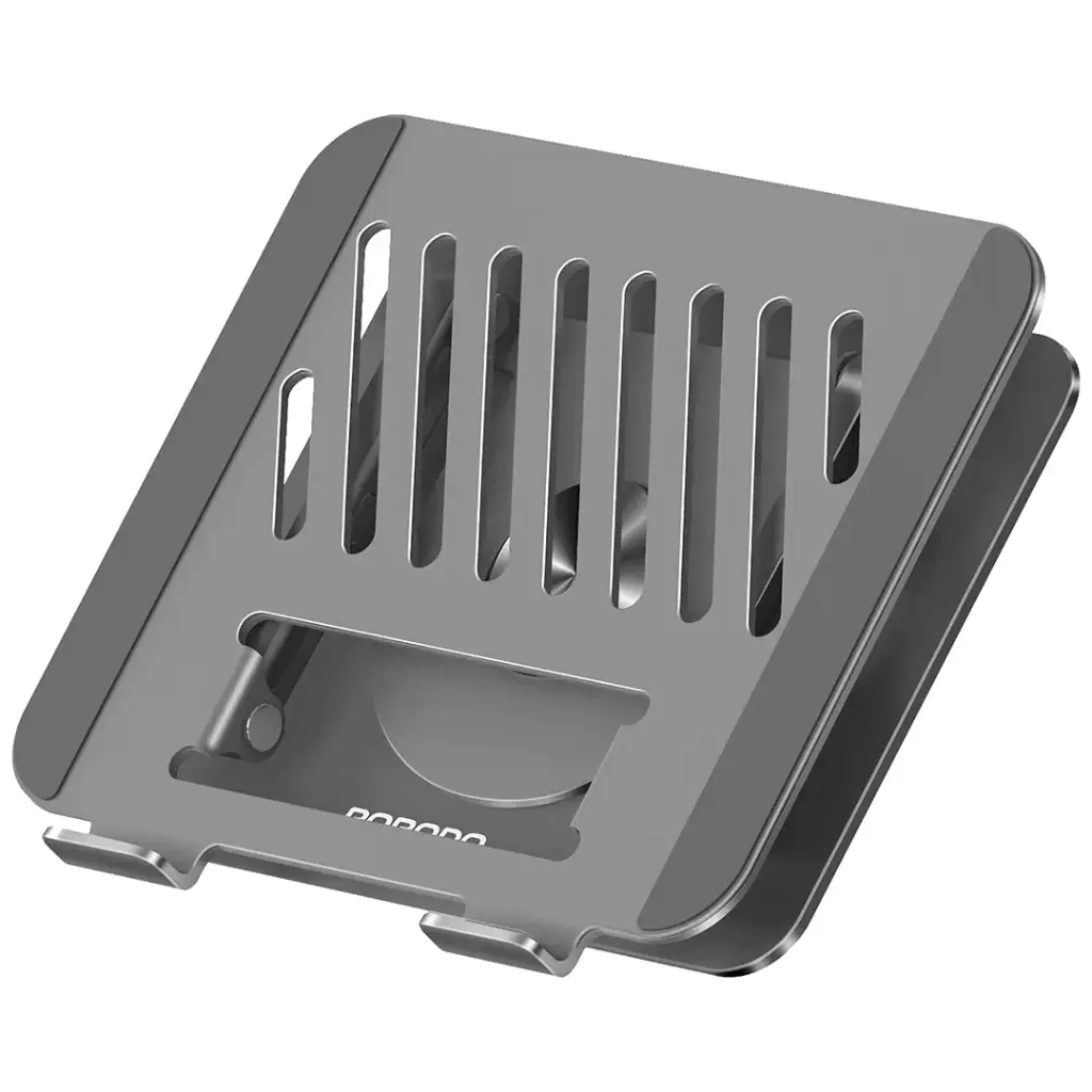 Porodo Foldable 360° Dual-Use Laptop Stand with MagSafe Phone Holder - Gray3.webp