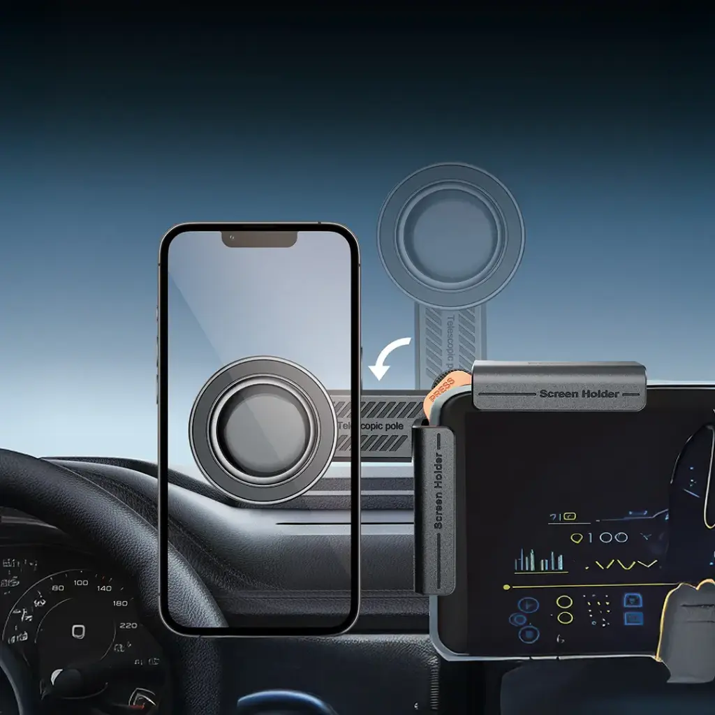Porodo Clavomag 360° Adjustable Car Mount with Powerful Magnets - Black3.webp