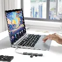Porodo Aluminum Multi-Port USB-C Hub with 5Gbps Data Transfer - Gray2.webp