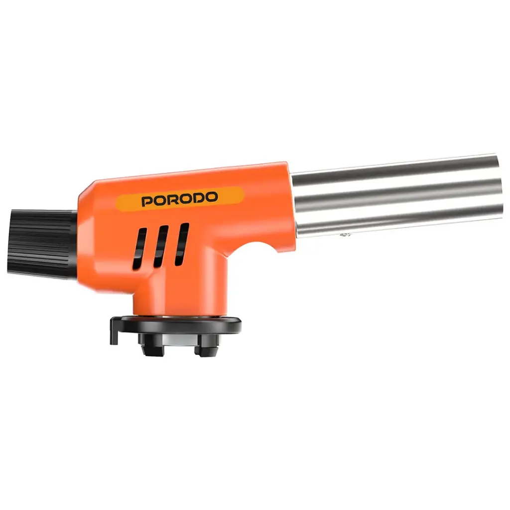 Porodo Lifestyle Multi-Function Butane Gas Lighter with Piezo Ignition - Black-Orange.webp