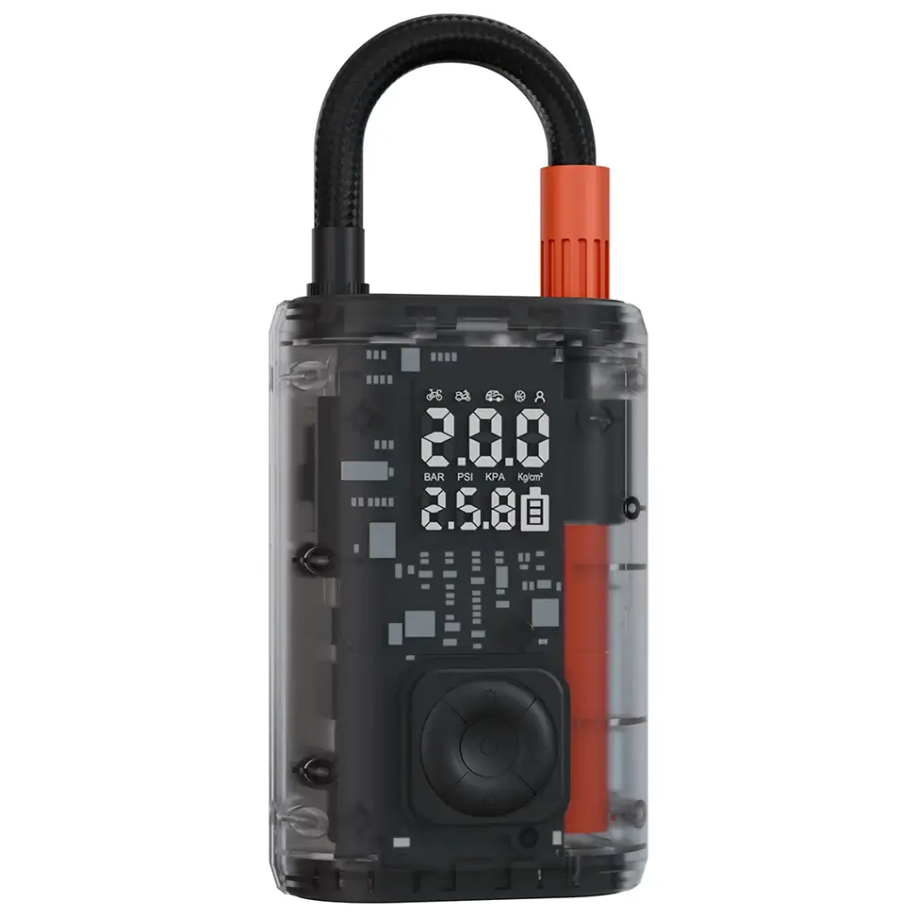 Porodo Vyrox Car Tire Inflator with Real-Time Pressure Display - Black.webp