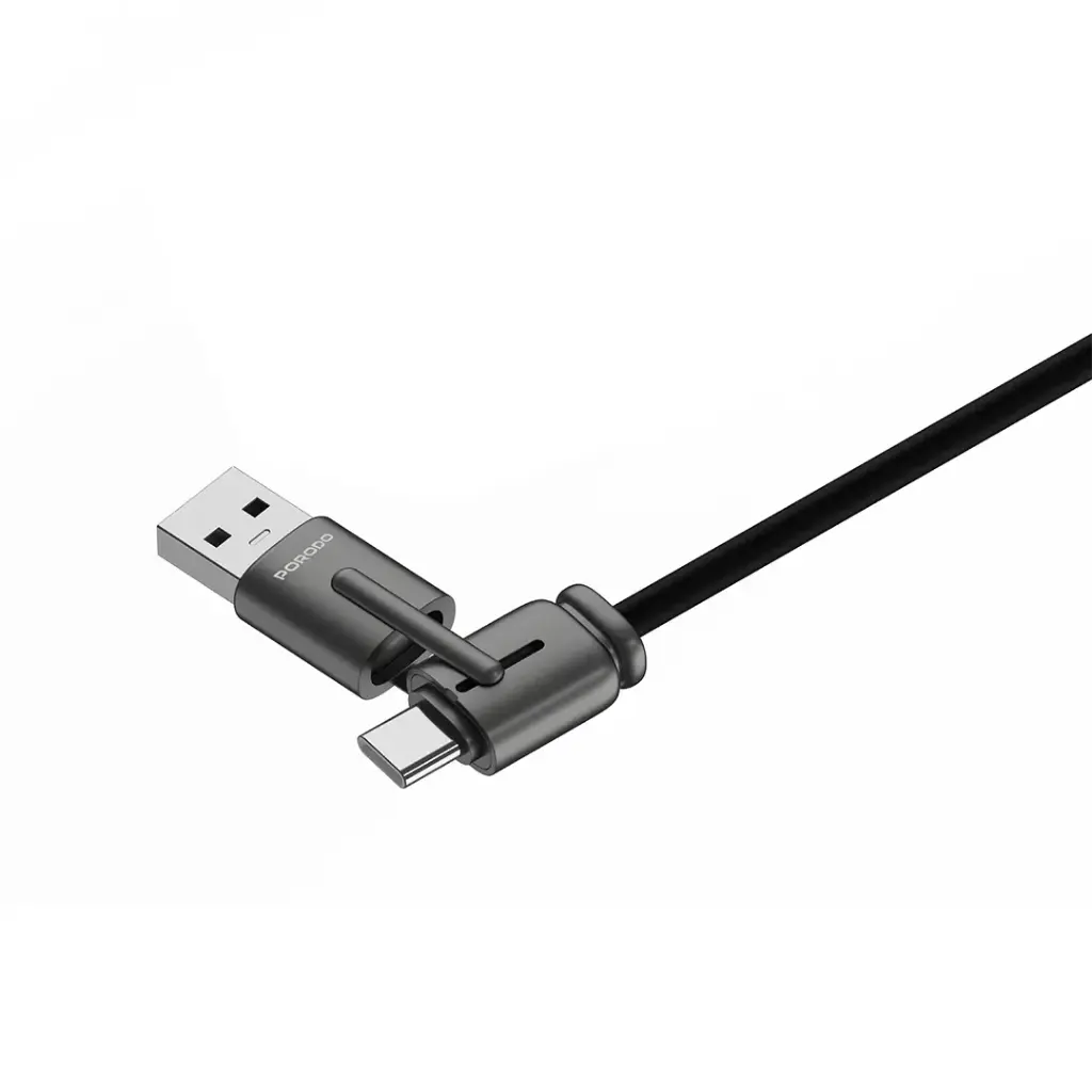 Porodo 4-In-1 Charging And Data Transfer Cable - Black5.webp