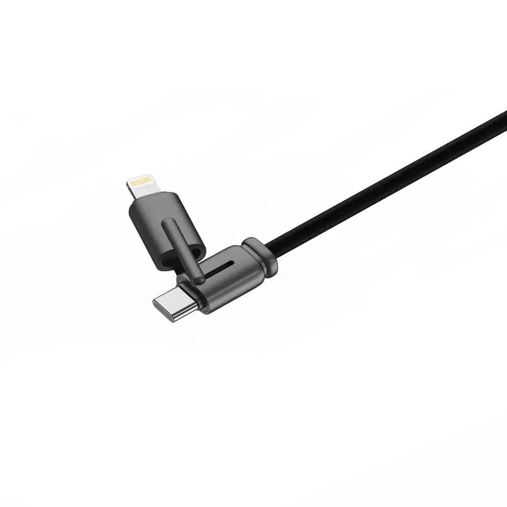 Porodo 4-In-1 Charging And Data Transfer Cable - Black3.webp