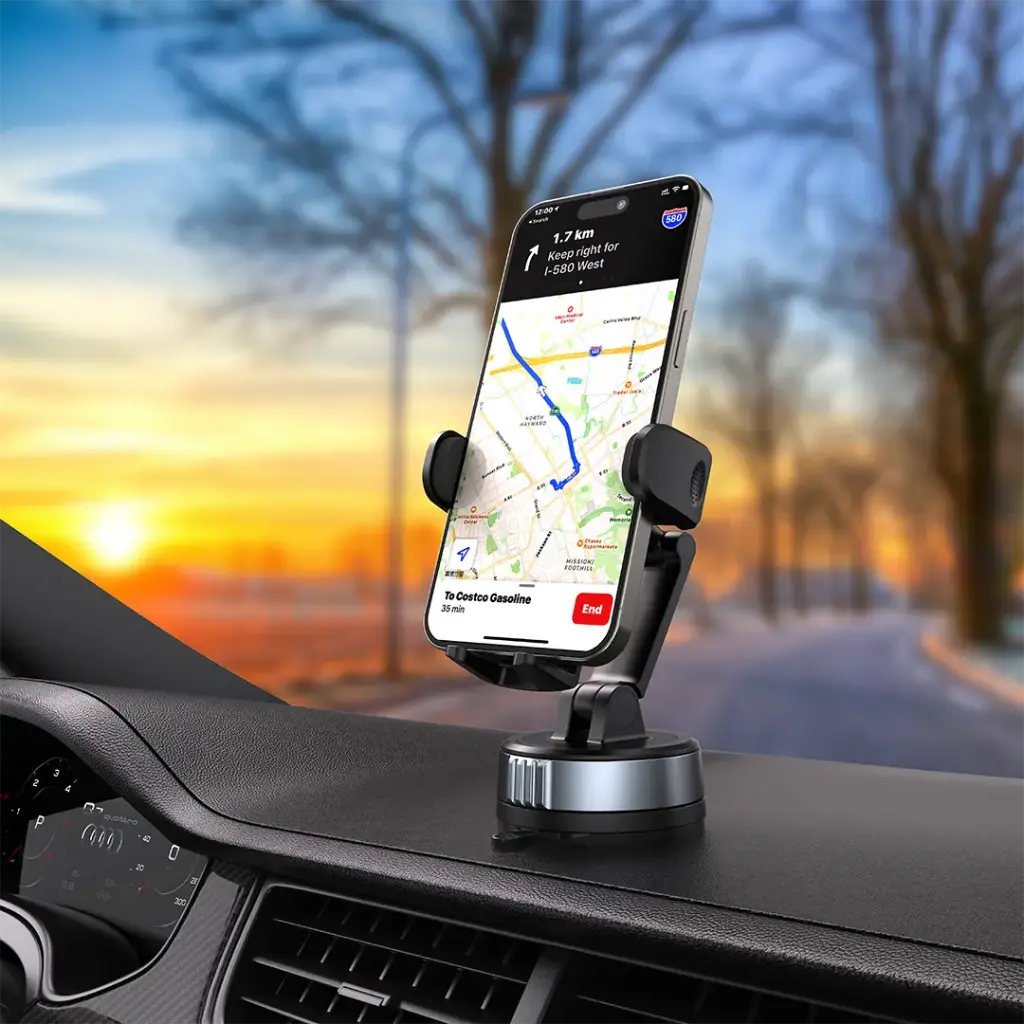 Porodo Robson Cradle Suction Phone Holder - Black.webp