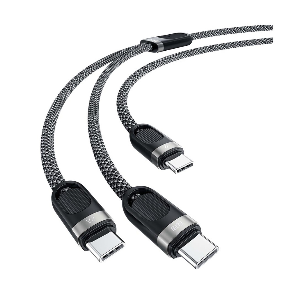 Porodo Dual Type-C Fast Charging Cable USB-C PD Input - Black