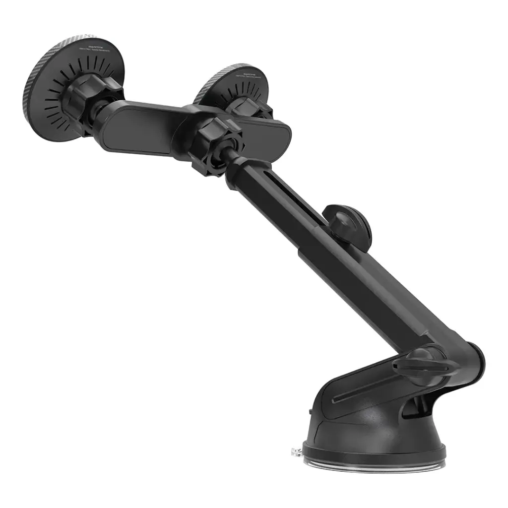 Porodo Dax-L Dual MagSafe Car Phone Mount with Adjustable Telescopic Arm - Black3.webp