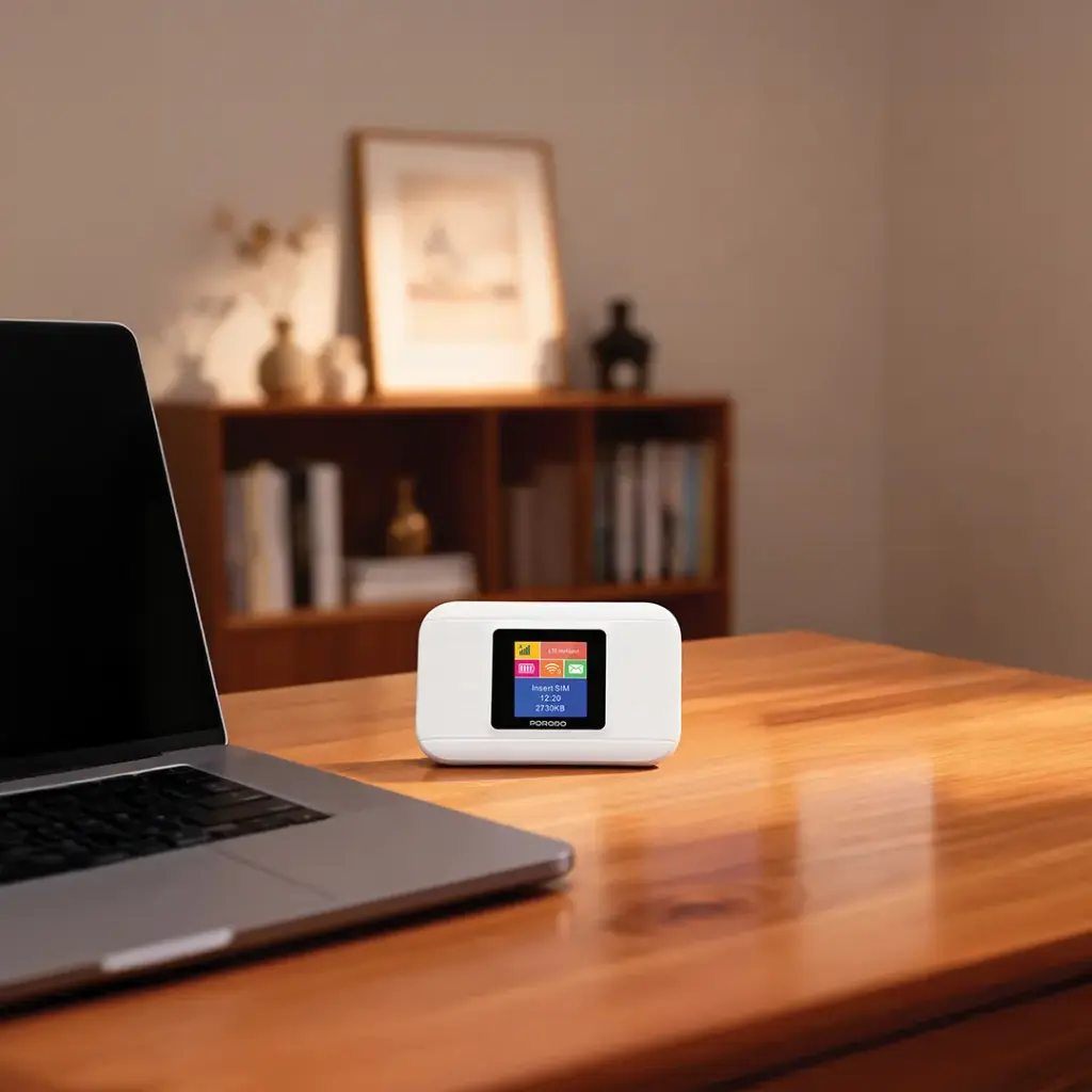 Porodo Nexfi 3000mAh 4g LTE Portable WiFi Router Multi-user Connection - White3.webp
