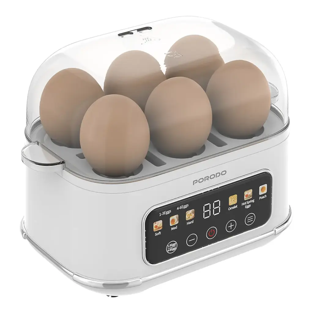 Porodo Lifestyle Poacher Smart Electric Egg Boiler with Program Selector - White4.webp
