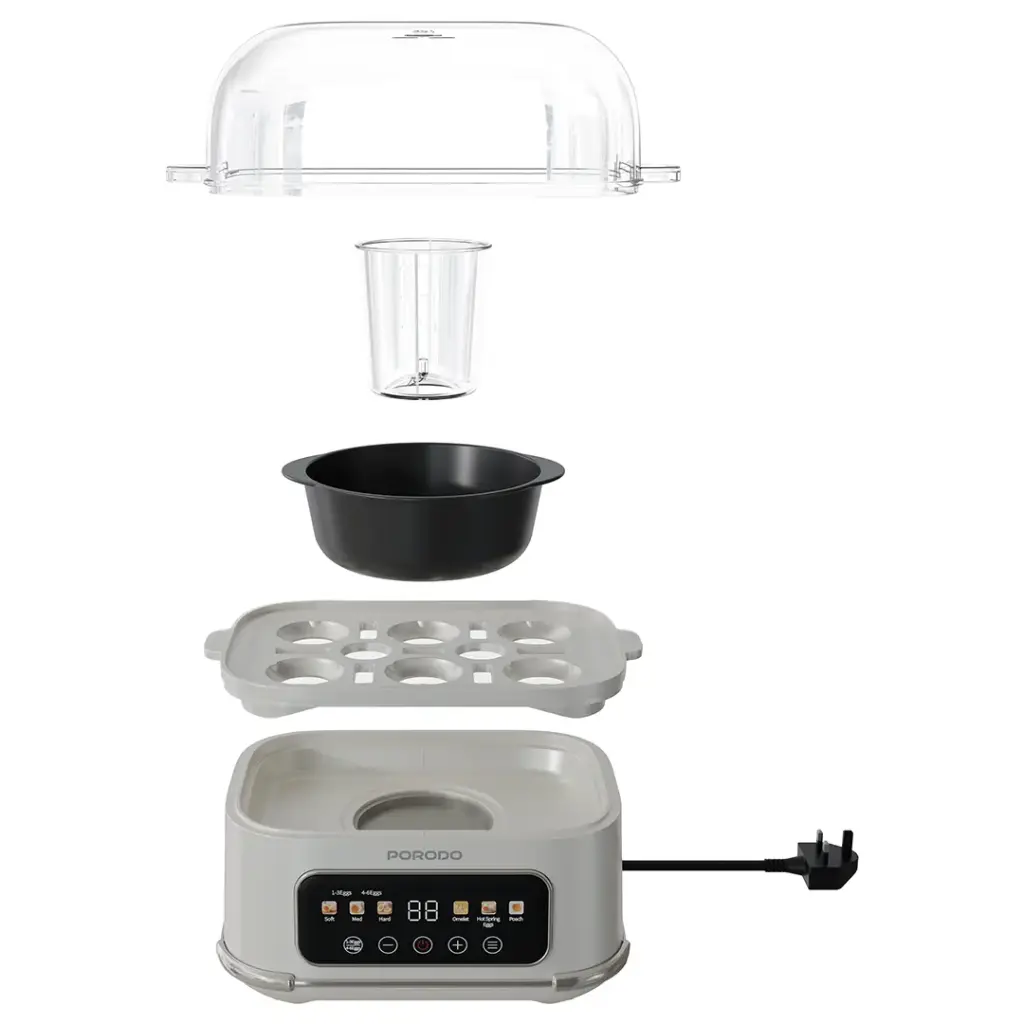 Porodo Lifestyle Poacher Smart Electric Egg Boiler with Program Selector - White2.webp