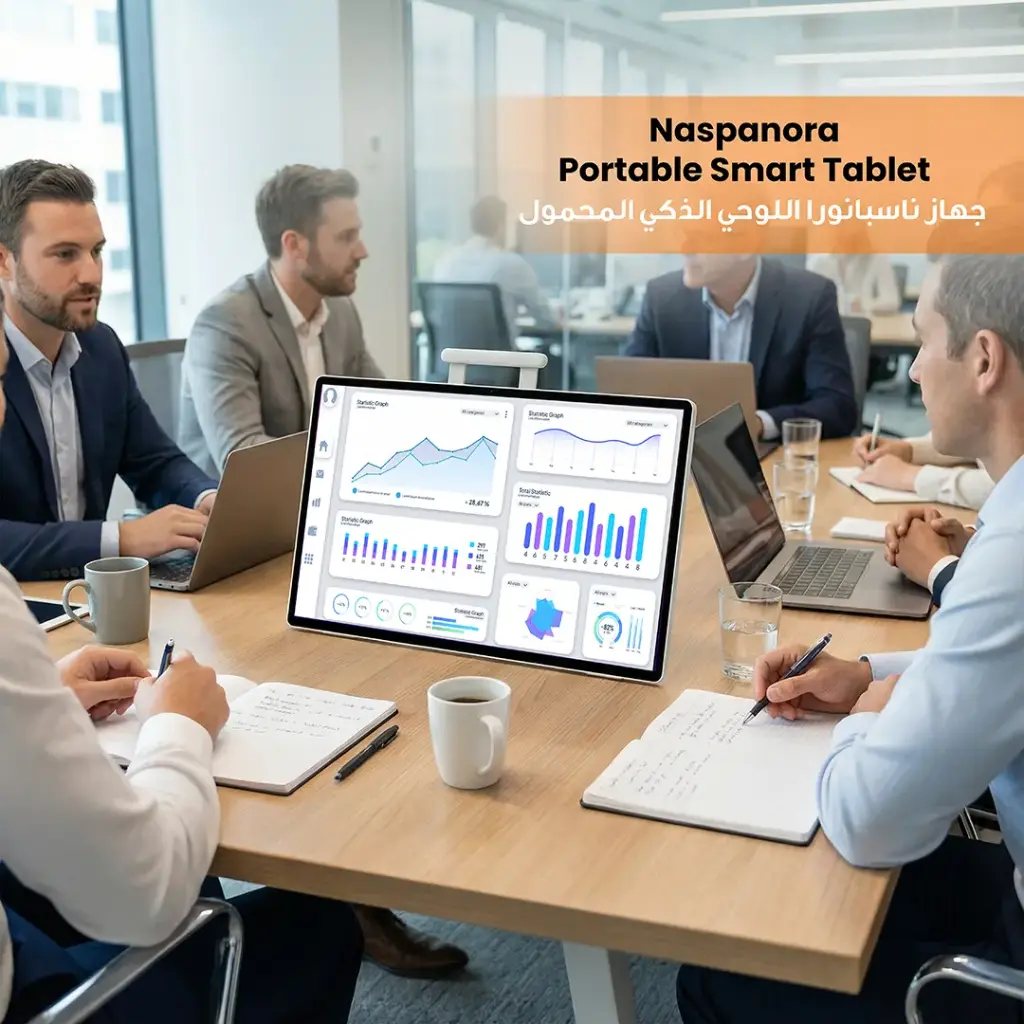 Porodo Naspanora Portable Smart Tablet with Stereo Speakers & 10-Point Touch - White 3.webp