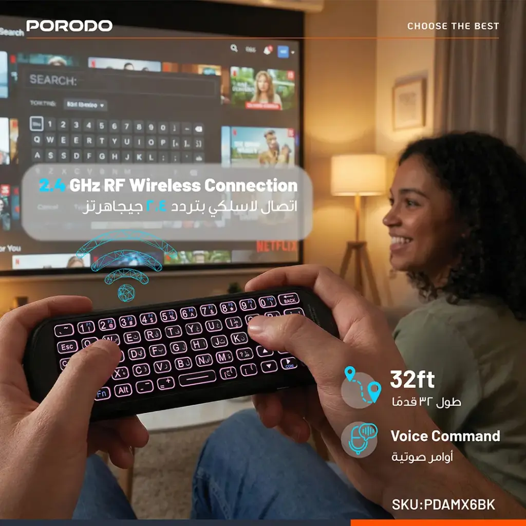 Porodo Miko Mini Keyboard 6-Axis Gyro Sensor - Black4.webp