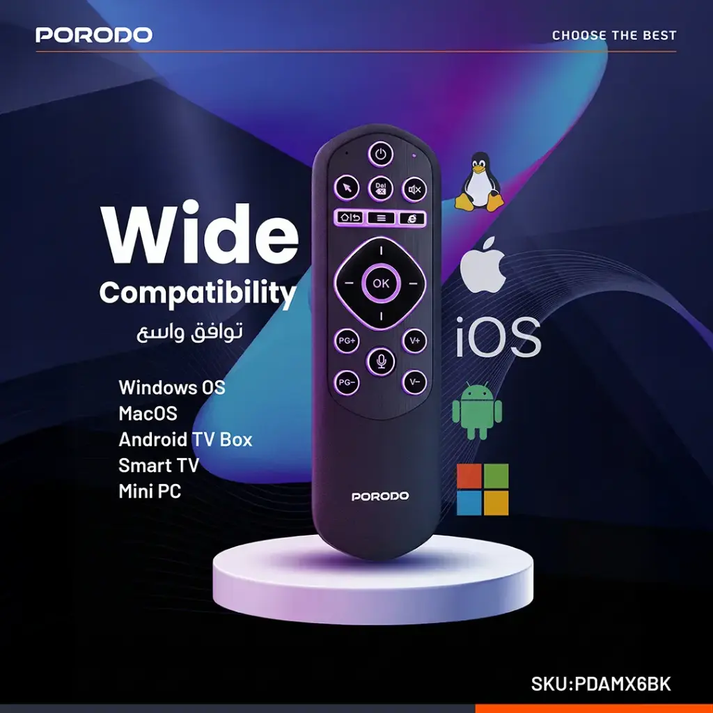 Porodo Miko Mini Keyboard 6-Axis Gyro Sensor - Black3.webp
