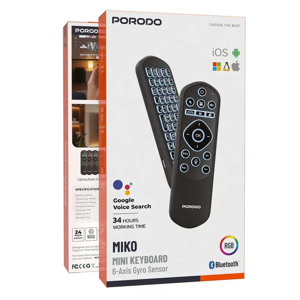 Porodo Miko Mini Keyboard 6-Axis Gyro Sensor - Black.webp