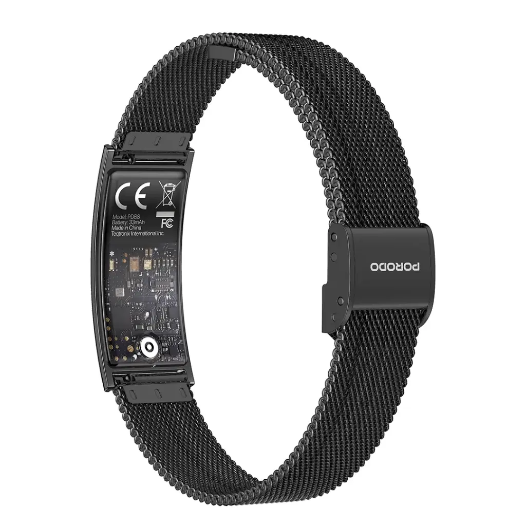 Porodo Trackfit Plus Smart Bracelet Fitness Tracker With Display App - Black4.webp