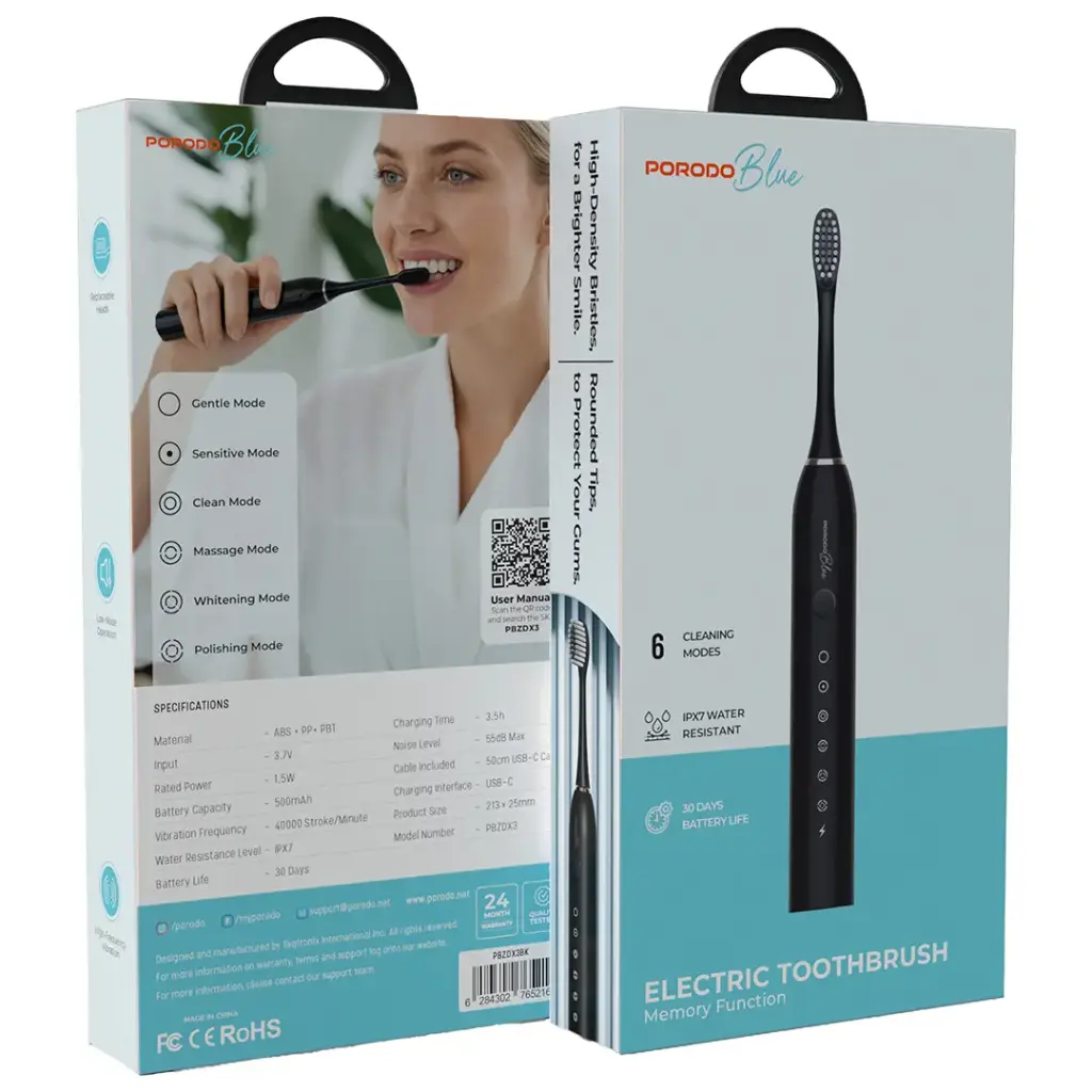 Porodo Blue Electric Toothbrush with Memory Function7.webp