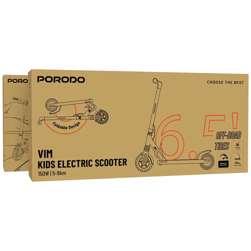 Porodo Vim Kids Electric Scooter - White.webp