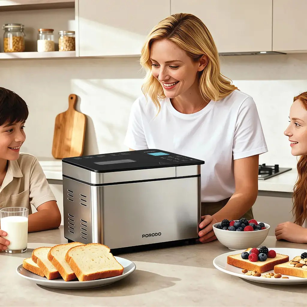 Porodo Lifestyle Khabaz Stainless Steel Automated Bread Maker with 25 Preset Programs - Black9.webp