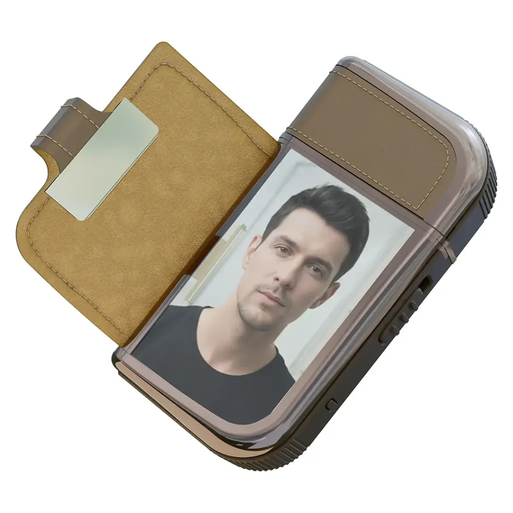 Porodo Clavis Multi-Functional Shaver Kit with Built-In Trimmer & Mirror - Brown.webp