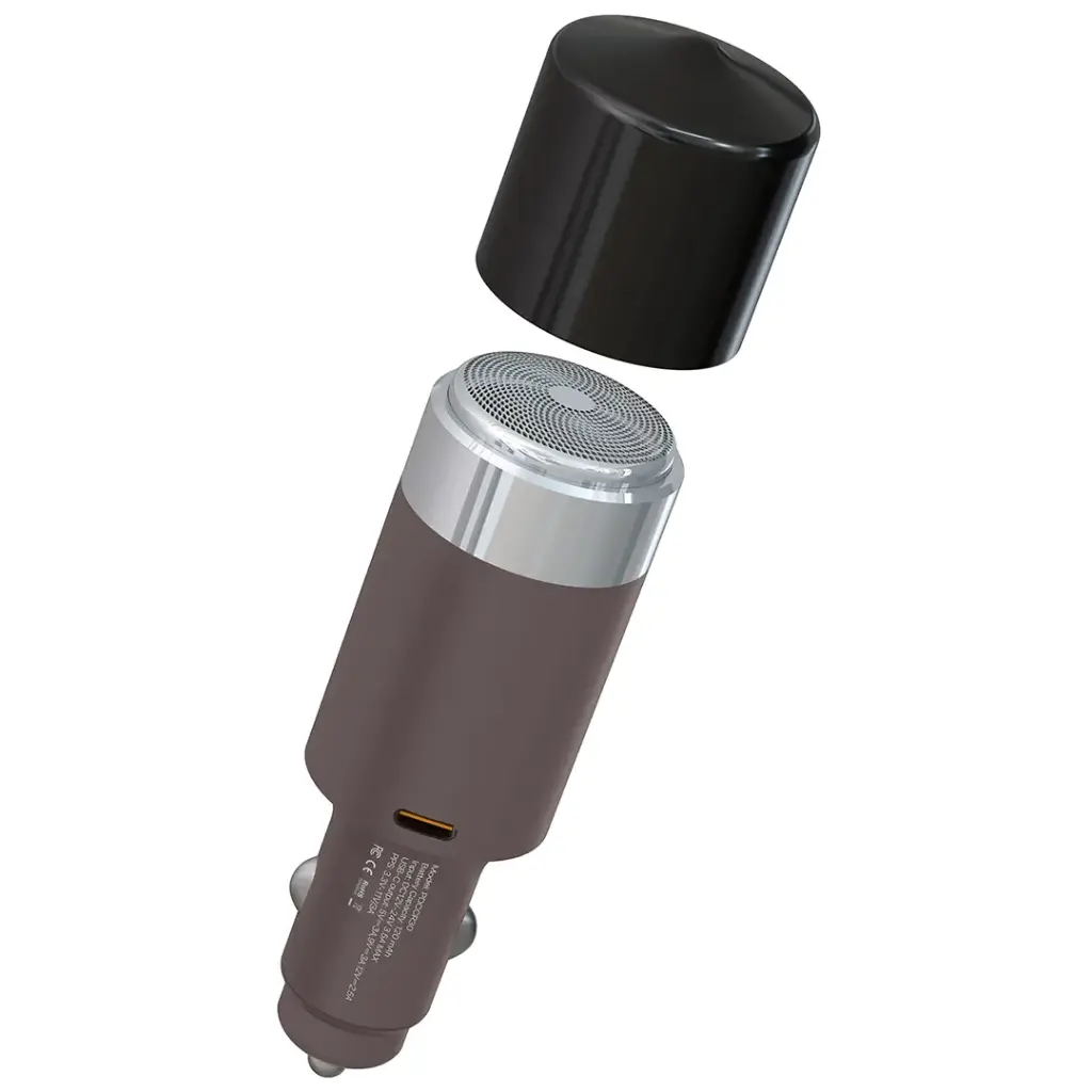 Porodo Shave N Drive Multi-Function Car Charger with Shaver Head - Brown2.webp