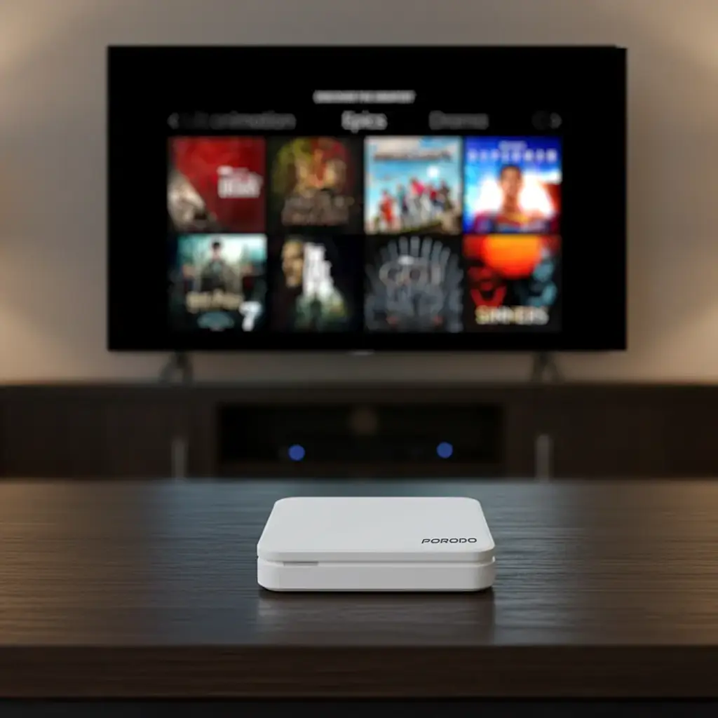 Porodo Echobox Android TV Box with 4K Ultra HD Streaming - White5.webp