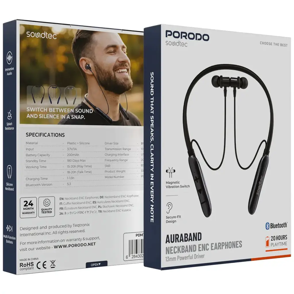 Porodo Soundtec Auraband Neckband ENC Earphones with 13mm Powerful Driver-black3.webp