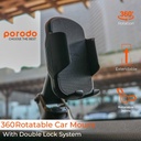 Porodo 360 Rotatable Car Mount With Double Lock System