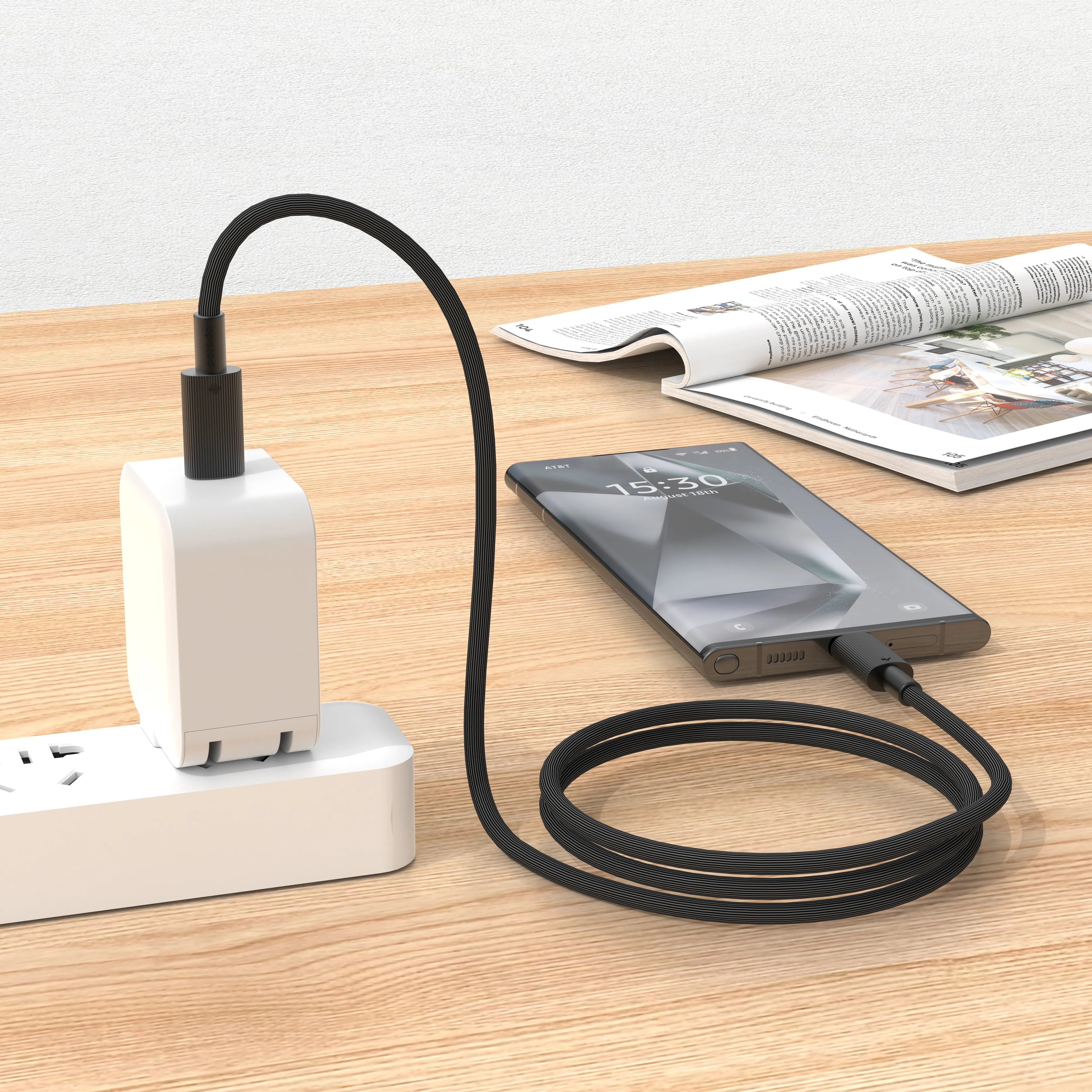 Porodo USB-C to USB-C Durable Charging Cable 3M Black (PDCBL0007BK)