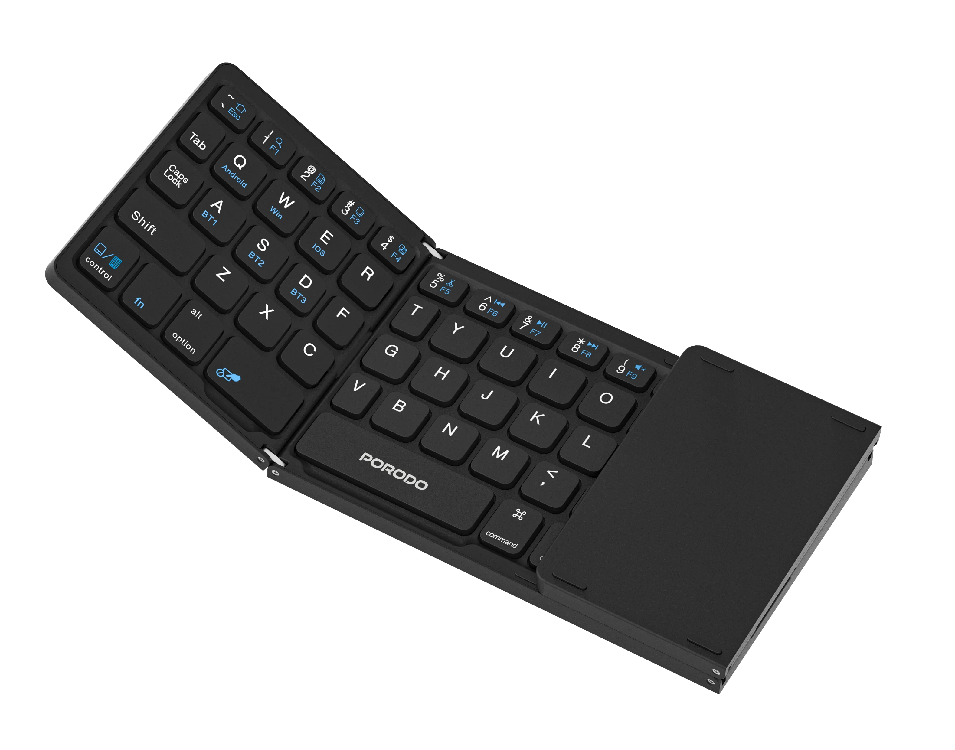 Porodo Minima Slim Folding Keyboard With Integrated Numpad & Touchpad (PD2689BK)