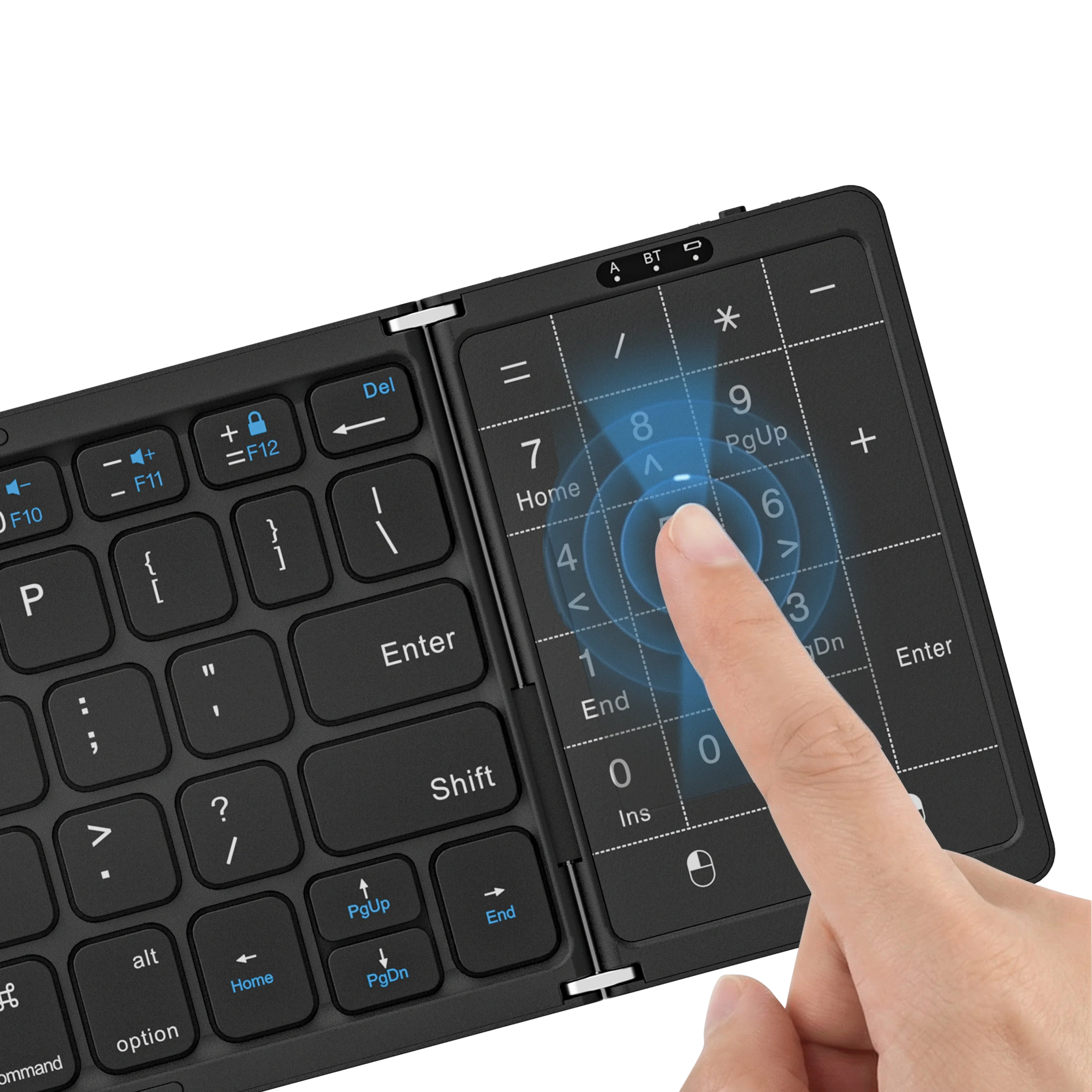 Porodo Minima Slim Folding Keyboard With Integrated Numpad & Touchpad (PD2689BK)