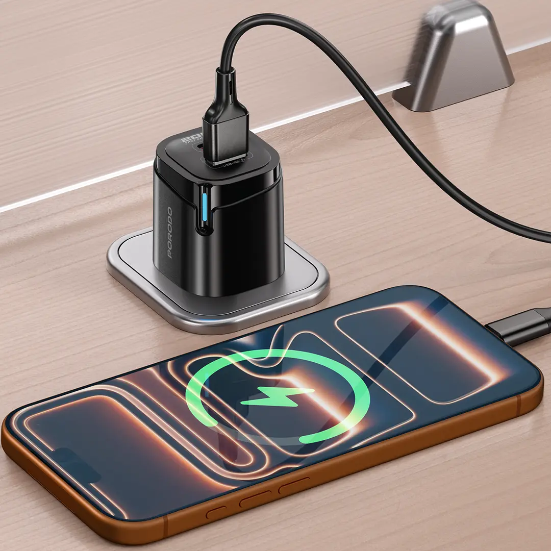 Porodo Tekto Dual USB Wall Adapter with USB-A & USB-C