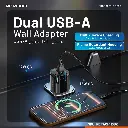 Porodo Tekto Dual USB-A Wall Adapter - Black3.webp