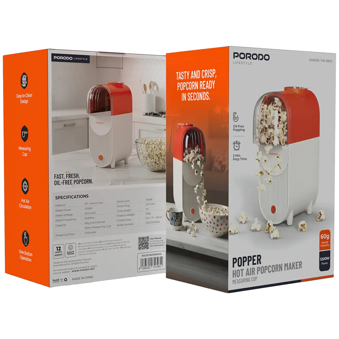 Porodo Lifestyle Popper Hot Air Popcorn Maker