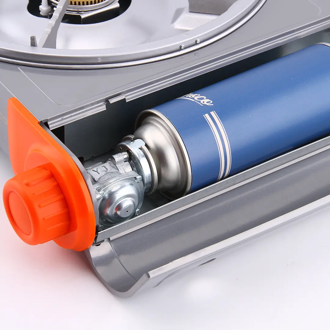 Porodo Lifestyle Single Burner Tabletop Gas Stove - Grey/Orange