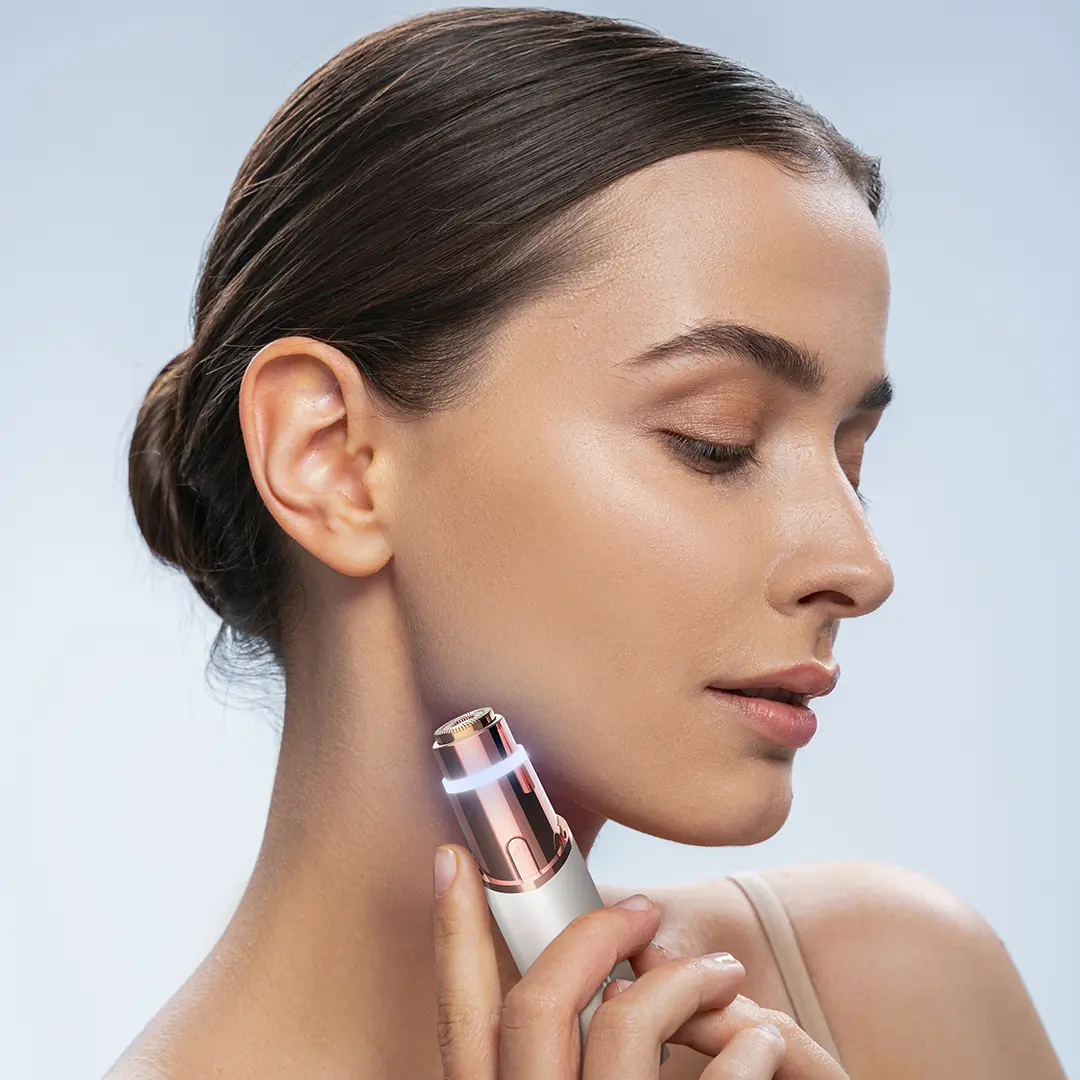 Porodo 2-in-1 Rechargeable Face Shaver & Eyebrow Trimmer (PDLFST1012WH)